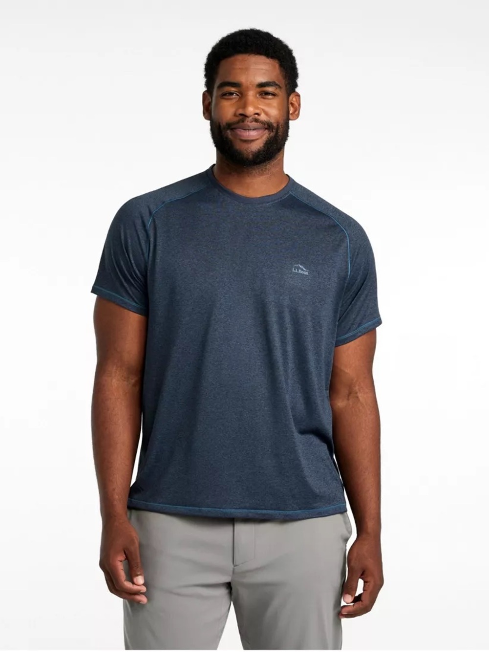 L.L.Bean Men's Bean's Access Trail Tee in Carbon Navy